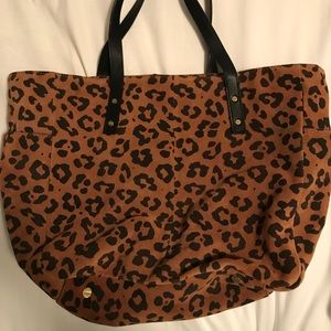 Jcrew Leopard print suede tote bag